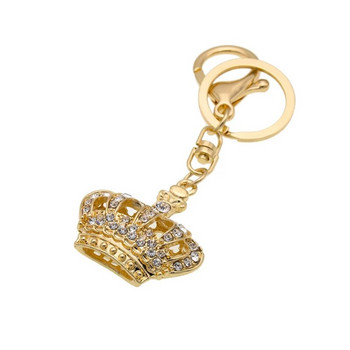 Луксозен ключодържател с кристална корона, метален ключодържател с кристали за жени, парти, подаръчна чанта, мобилен телефон, висулка, ключодържател, пръстен