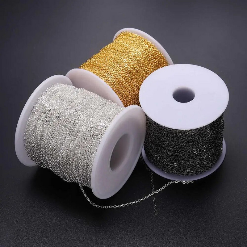 Αλυσίδα κολιέ 5 m/lot επίχρυση/χάλκινη για κοσμήματα Δημιουργία ευρημάτων DIY Αλυσίδες κολιέ Υλικά Χειροποίητα προμήθειες