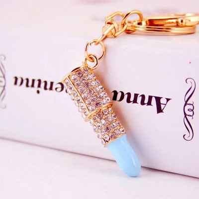 XDPQQ Fashion Woman 5 krāsu lūpu krāsa, atslēgu piekariņš sieviešu somām, aksesuāri, metāla kulons atslēgu piekariņš, rokdarbu dāvana