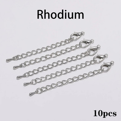 10 τμχ/παρτίδα 50 70mm Tone Extended Extension Tail Chain Lobster Clasps Connector For DIY βραχιόλι Κολιέ Κοσμήματα Making Findings