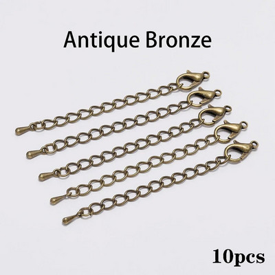 10 τμχ/παρτίδα 50 70mm Tone Extended Extension Tail Chain Lobster Clasps Connector For DIY βραχιόλι Κολιέ Κοσμήματα Making Findings