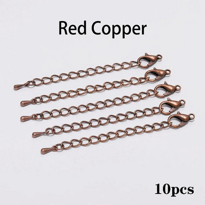 10 τμχ/παρτίδα 50 70mm Tone Extended Extension Tail Chain Lobster Clasps Connector For DIY βραχιόλι Κολιέ Κοσμήματα Making Findings
