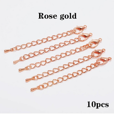10 τμχ/παρτίδα 50 70mm Tone Extended Extension Tail Chain Lobster Clasps Connector For DIY βραχιόλι Κολιέ Κοσμήματα Making Findings