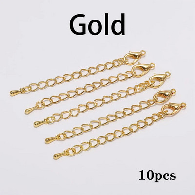 10 τμχ/παρτίδα 50 70mm Tone Extended Extension Tail Chain Lobster Clasps Connector For DIY βραχιόλι Κολιέ Κοσμήματα Making Findings