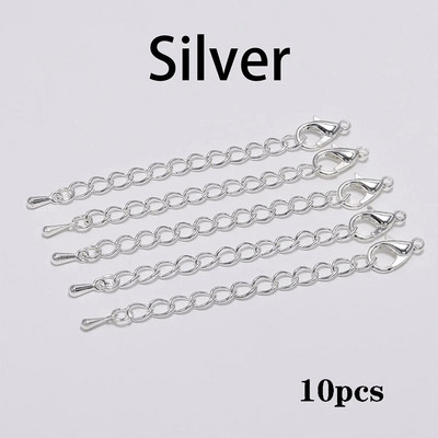 10 τμχ/παρτίδα 50 70mm Tone Extended Extension Tail Chain Lobster Clasps Connector For DIY βραχιόλι Κολιέ Κοσμήματα Making Findings