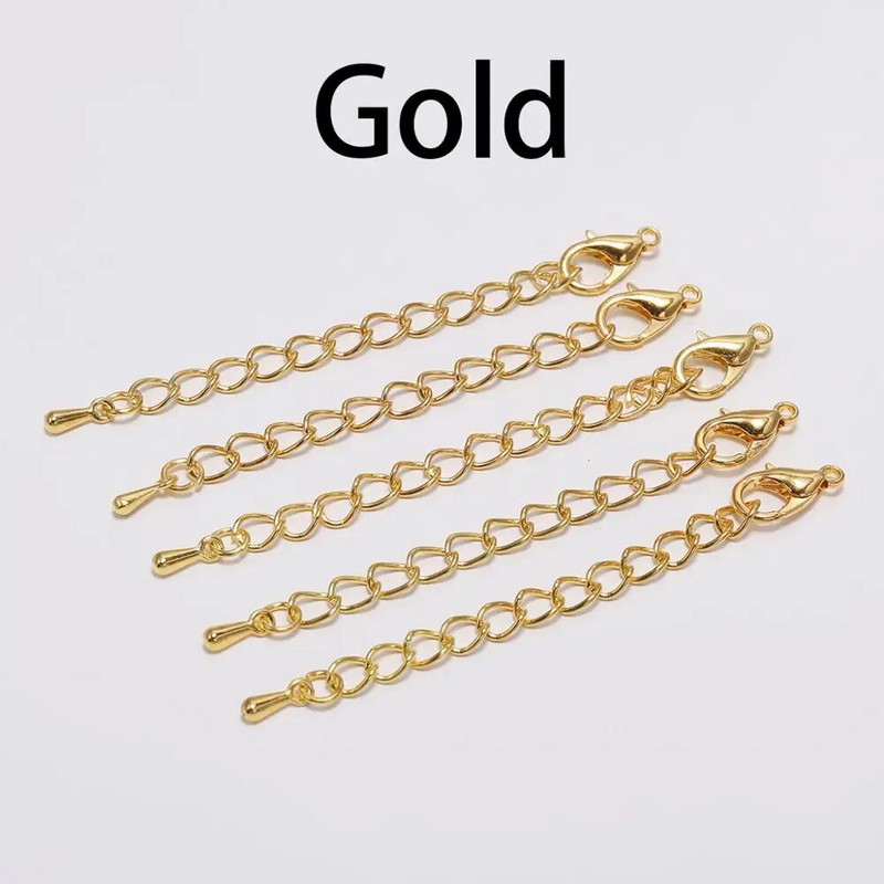 10 τμχ/παρτίδα 50 70mm Tone Extended Extension Tail Chain Lobster Clasps Connector For DIY βραχιόλι Κολιέ Κοσμήματα Making Findings