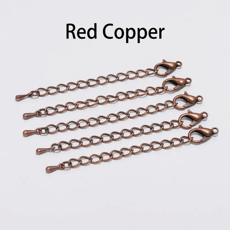 10 τμχ/παρτίδα 50 70mm Tone Extended Extension Tail Chain Lobster Clasps Connector For DIY βραχιόλι Κολιέ Κοσμήματα Making Findings
