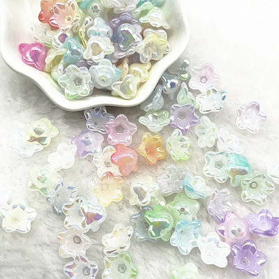 ΝΕΑ 50 τμχ 7x13 χιλιοστά σταδιακή αλλαγή ακρυλικές χάντρες καμπάνας Καπέλα Κοσμήματα ευρήματα Γούρια Βραχιόλια Spacer χάντρες για κατασκευή κοσμημάτων