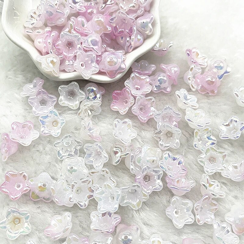 ΝΕΑ 50 τμχ 7x13 χιλιοστά σταδιακή αλλαγή ακρυλικές χάντρες καμπάνας Καπέλα Κοσμήματα ευρήματα Γούρια Βραχιόλια Spacer χάντρες για κατασκευή κοσμημάτων