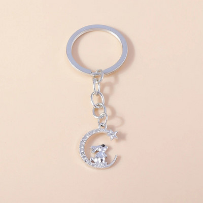Ρομαντικά μπρελόκ Moon Star Κρυστάλλινα μπρελόκ Δώρο για γυναίκες Ανδρικές τσάντες με κλειδί αυτοκινήτου Κρεμαστά κοσμήματα Αξεσουάρ κατασκευής