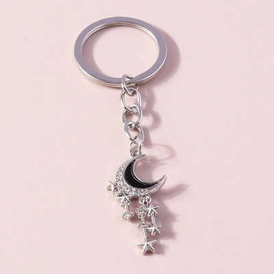Ρομαντικά μπρελόκ Moon Star Κρυστάλλινα μπρελόκ Δώρο για γυναίκες Ανδρικές τσάντες με κλειδί αυτοκινήτου Κρεμαστά κοσμήματα Αξεσουάρ κατασκευής