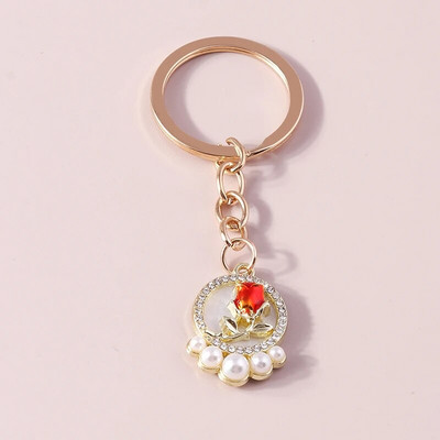 Romantiline Rhinestone Sun Moon võtmehoidja Kristallist võtmehoidja ripatsid naistele Tüdrukutele Käekott Decor Amuletid DIY Ehted Aksessuaarid
