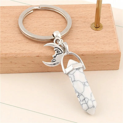 1 τεμ. Πολύχρωμο πέτρινο μπρελόκ Star Moon Sun μενταγιόν Μπρελόκ Μεταλλικό Χειροτεχνία Μπρελόκ Κοσμήματα Χονδρική