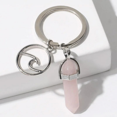 1 τεμ. Πολύχρωμο πέτρινο μπρελόκ Star Moon Sun μενταγιόν Μπρελόκ Μεταλλικό Χειροτεχνία Μπρελόκ Κοσμήματα Χονδρική