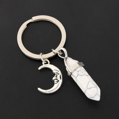 1 τεμ. Πολύχρωμο πέτρινο μπρελόκ Star Moon Sun μενταγιόν Μπρελόκ Μεταλλικό Χειροτεχνία Μπρελόκ Κοσμήματα Χονδρική