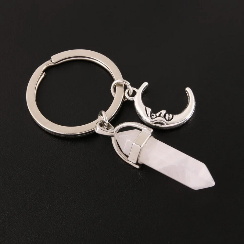 1 τεμ. Πολύχρωμο πέτρινο μπρελόκ Star Moon Sun μενταγιόν Μπρελόκ Μεταλλικό Χειροτεχνία Μπρελόκ Κοσμήματα Χονδρική