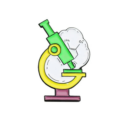 Πιστέψτε στην Επιστήμη Δώρο κοσμήματος με καρφίτσα σμάλτου χημικού μορίου δοκιμής DNA Μικροσκόπιο Eye Medicine μπουκάλι δημιουργικό σήμα καρφίτσες κοσμήματα