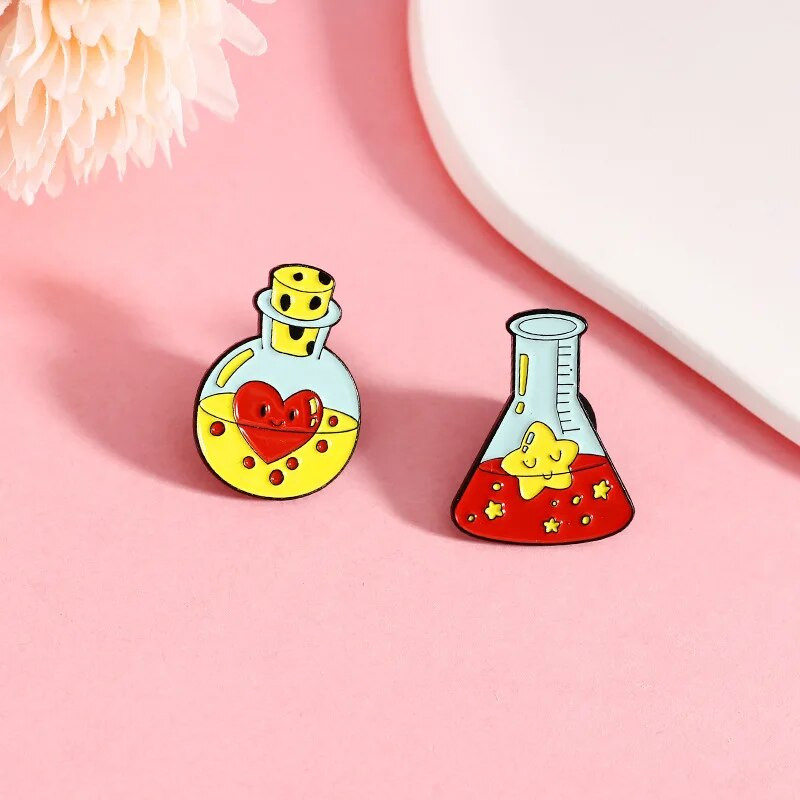 Πιστέψτε στην Επιστήμη Δώρο κοσμήματος με καρφίτσα σμάλτου χημικού μορίου δοκιμής DNA Μικροσκόπιο Eye Medicine μπουκάλι δημιουργικό σήμα καρφίτσες κοσμήματα