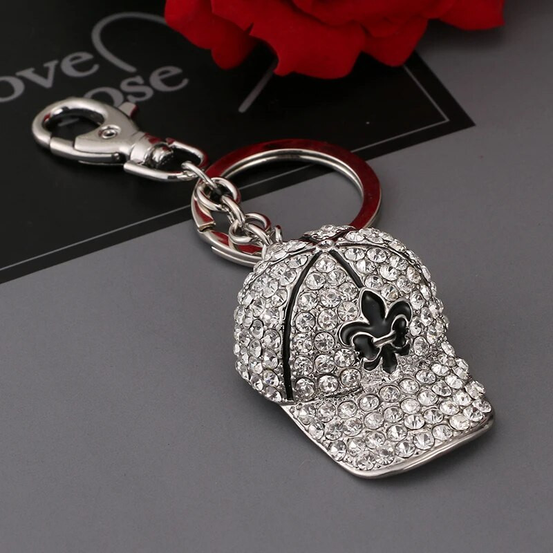 Κρυστάλλινο καπέλο καλοκαιρινό μπρελόκ στρας κρύσταλλο γούρι μόδας γυναίκες όμορφη τσάντα κοσμήματος κρεμαστό μπρελόκ δώρο