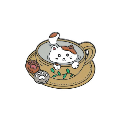 Radošs dzīvnieks, kaķis, kafijas tase