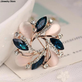 Αξεσουάρ ρούχων κοσμημάτων υψηλής ποιότητας Καρφίτσα λουλουδιών Κορεάτικου στιλ Bauhinia Opal Flower Corsage Καρφίτσα καρφίτσα από στρας κρύσταλλο