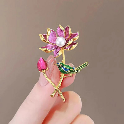 Augstas kvalitātes juvelierizstrādājumu apģērbu aksesuāri Ziedu piespraude korejiešu stila Bauhinia opāls ziedu korsāžas kristāla Rhinestone piespraude