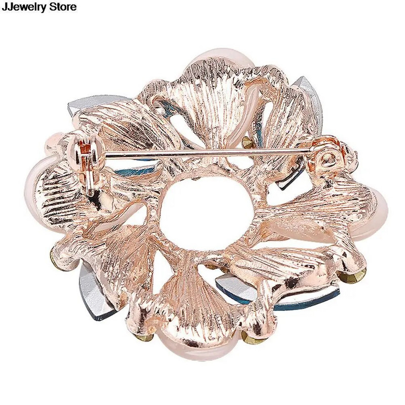 Augstas kvalitātes juvelierizstrādājumu apģērbu aksesuāri Ziedu piespraude korejiešu stila Bauhinia opāls ziedu korsāžas kristāla Rhinestone piespraude