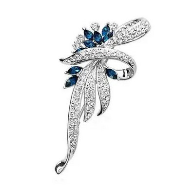 Elegantas Crystal Bauhinia saktas sievietēm Modes Rhinestone Pušķis Piespraudes Kāzu Rotaslietas Apģērbi Mētelis Atloku piespraudes