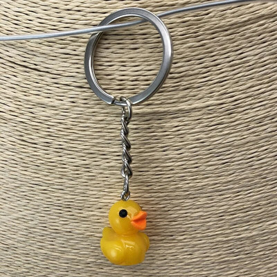 Cute Little Yellow Duck Atslēgu piekariņš Sievietēm Mini mīļotājiem Hialuronskābes pīles atslēgu piekariņš meitenēm Auto atslēgu piekariņš Rotaslietas