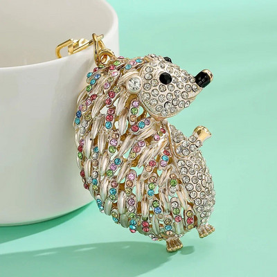 Kristalni jež Privjesak za ključeve sa vještačkim kamenčićima Životinjski šarm Izdubljeni privjesak Držač za ključeve automobila Ženska torba Ukrasi Privjesak za ključeve Dodaci