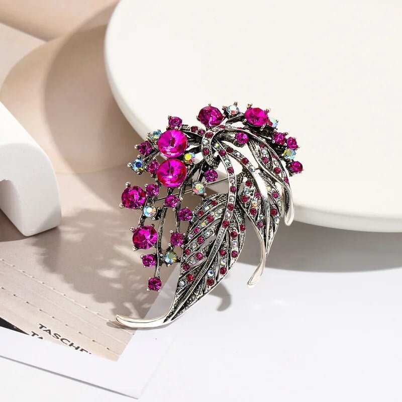 Barokový vintage listový tvar farebný kamienkový dutý brošňový náhrdelník pre ženy, odznak, elegantný kabát, oblek, korsáž, brošňové špendlíky, darček