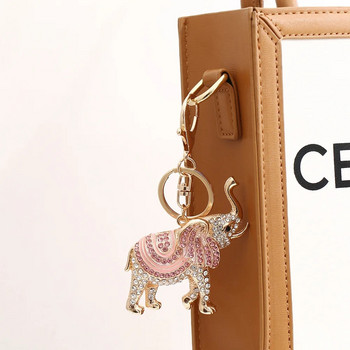 Κρεμαστό μπρελόκ 3D Auspicious Elephant Keyholders Ολόκληρο σμάλτο πολύχρωμη κρυστάλλινη τσάντα Μπρελόκ Μπρελόκ για γυναίκες