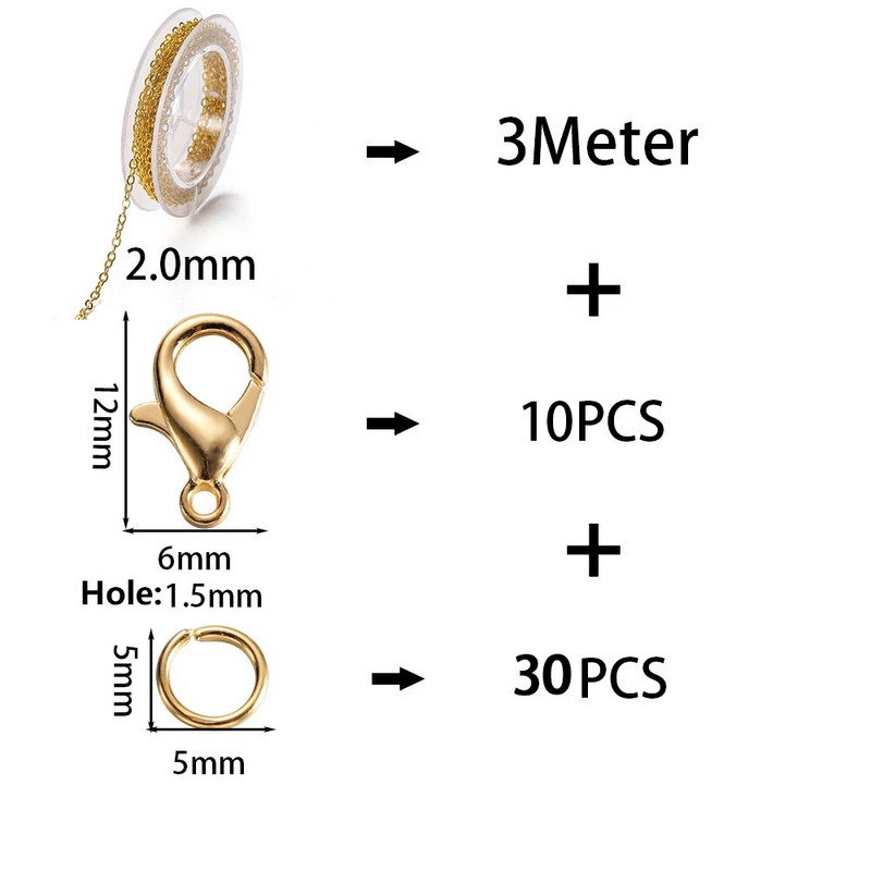 3 metru sakausējuma lielapjoma ķēde ar lēciena gredzeniem.