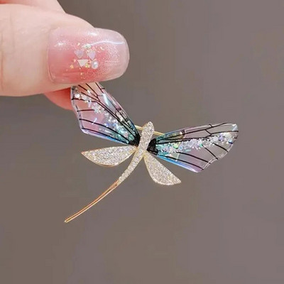 Rhinestone Dragonfly prossid naistele Elegantne temperament putukate pross Pins võlu ehted pulmakingitused