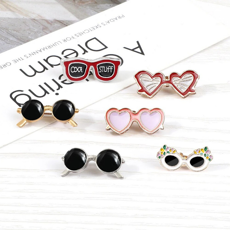 Vasaras pludmales saulesbrilles piespraudes modes personības emaljas piespraudes brīvdienām, meitenes, sievietes, mugursoma, cepure, atloka piespraudes, rotaslietas.