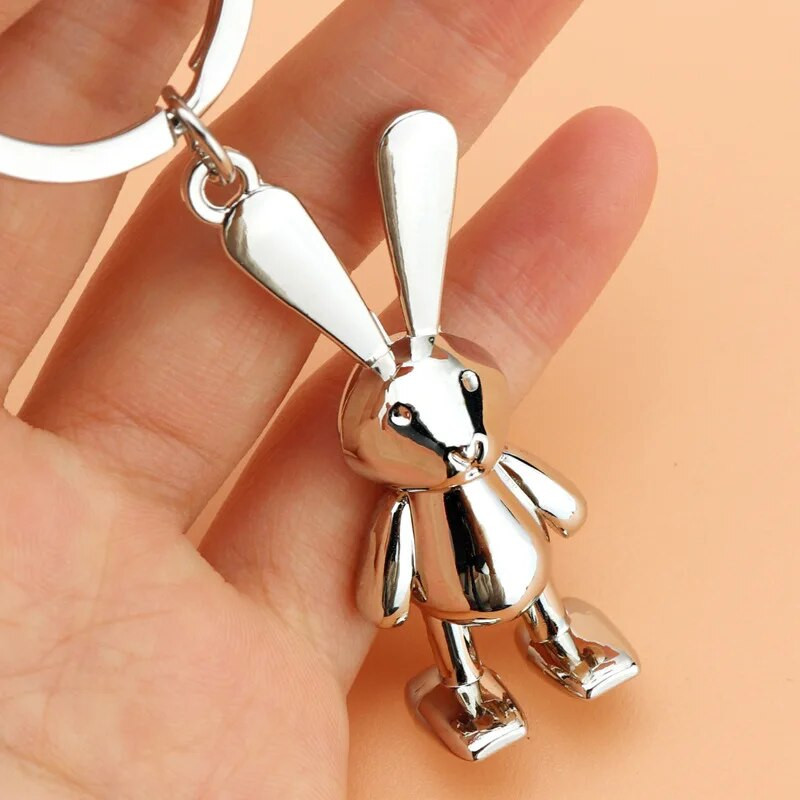 Jauks metālisks atslēgu piekariņš 3D trusis atslēgu piekariņš karikatūra atslēgu piekariņi atslēgu piekariņi dāvana sievietēm vīriešiem rokassomu kulonu aksesuāri DIY rotaslietas