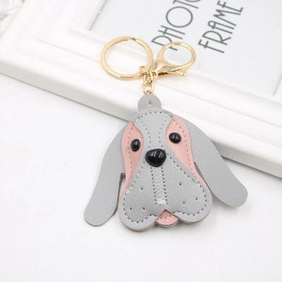 Νέο PU Piggy Dog Animal Car Keychain Backpack Αξεσουάρ Μικρό μενταγιόν Long Eared Dog Cute keychain