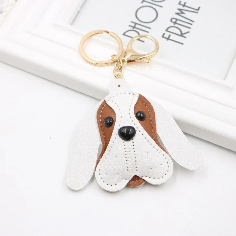 Νέο PU Piggy Dog Animal Car Keychain Backpack Αξεσουάρ Μικρό μενταγιόν Long Eared Dog Cute keychain