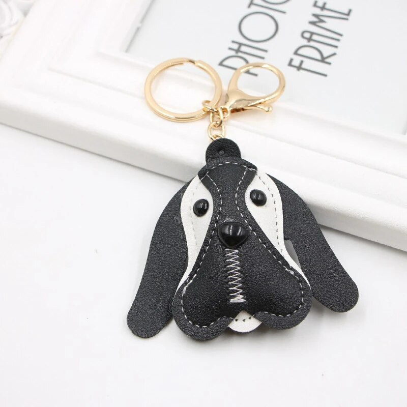 Νέο PU Piggy Dog Animal Car Keychain Backpack Αξεσουάρ Μικρό μενταγιόν Long Eared Dog Cute keychain