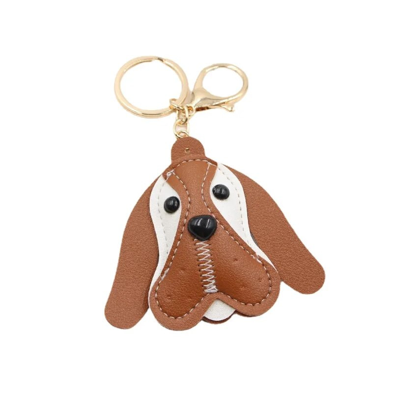 Νέο PU Piggy Dog Animal Car Keychain Backpack Αξεσουάρ Μικρό μενταγιόν Long Eared Dog Cute keychain