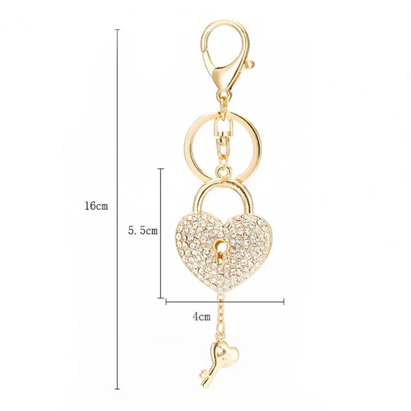 Sjajni luksuzni privjesak za ključeve od umjetnog kristala sa vještačkim kamenčićima u obliku srca Rese od legure cinka Privjesak za ključeve za automobil Privjesak za ključeve Torba Viseći privjesak Nakit