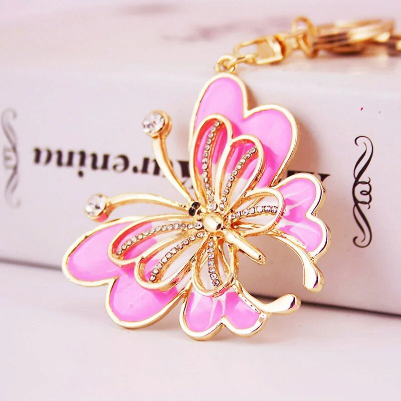 Μόδα έντομο ζωικό μπρελόκ σειρά δημιουργική χειροτεχνία μικρό δώρο πεταλούδα μπρελόκ αλυσίδα αυτοκινήτου μπρελόκ γυναικεία τσάντα μεταλλικό κρεμαστό