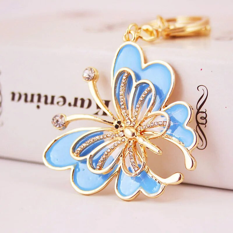 Μόδα έντομο ζωικό μπρελόκ σειρά δημιουργική χειροτεχνία μικρό δώρο πεταλούδα μπρελόκ αλυσίδα αυτοκινήτου μπρελόκ γυναικεία τσάντα μεταλλικό κρεμαστό