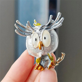 Καρφίτσες με σμάλτο Rinhoo Lovely Owl Καρφίτσες για γυναίκες Αστεία Μεγάλα Μάτια Πετούντα Πουλιά γιακά Πέτο Σήμα Κινούμενα σχέδια Ζώα κοσμήματα κορσάζ
