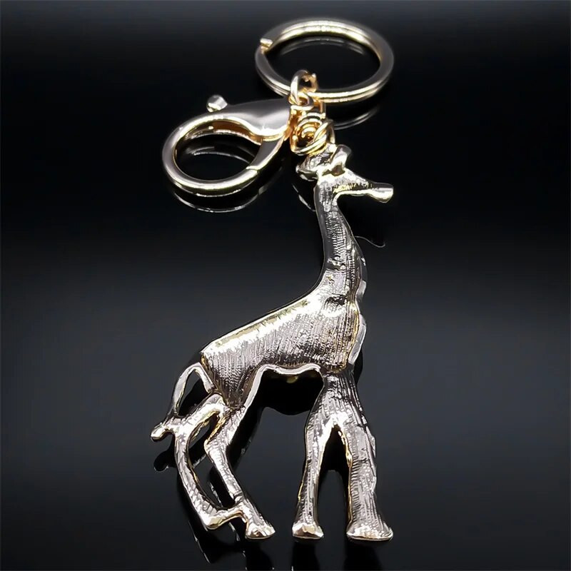 Εξαιρετικό μπρελόκ από σμάλτο καμηλοπάρδαλη για γυναίκες κορίτσια Rhinestone Animal τσάντα αγκράφα Τσάντα για κλειδί Κοσμήματα porte clef KXH1309S01