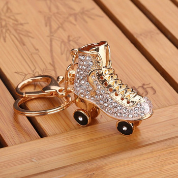 Дамска обувка за ролкови кънки Кристален ключодържател Дамска чанта Висулка Поставка за ключове Ключодържател със страз Раница Бижута