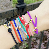 OCESRIO krāsainas regulējamas kokvilnas sarkanas virves rokassprādzes ķēdes apzeltītas vara DIY sastāvdaļas rotaslietu izgatavošanai cana002