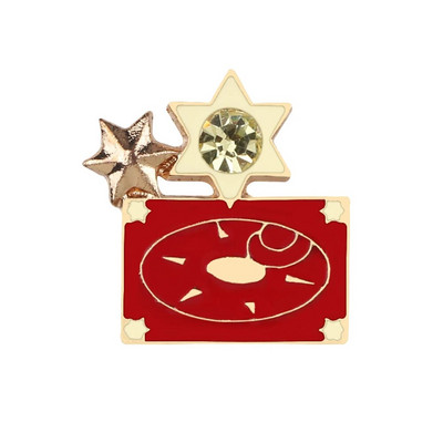 Χαριτωμένο ροζ πριγκίπισσα με σμάλτο καρφίτσα κινουμένων σχεδίων μαγικό ραβδί Θησαυρός στήθος καρφίτσα καρφίτσα καρφίτσα καρφίτσα ρόλος καρδιά τσάντα πέτο Παιδικό δώρο κοσμήματα