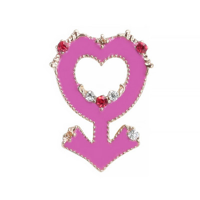 Χαριτωμένο ροζ πριγκίπισσα με σμάλτο καρφίτσα κινουμένων σχεδίων μαγικό ραβδί Θησαυρός στήθος καρφίτσα καρφίτσα καρφίτσα καρφίτσα ρόλος καρδιά τσάντα πέτο Παιδικό δώρο κοσμήματα