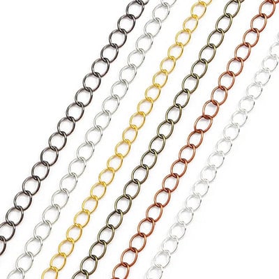 5meter/lot 2.5 2.8 3.6 4.8 mm Oval Link Chain Ring Extended Chains Necklace Bracelet Chains DIY Jewelry Making Findings Supplies